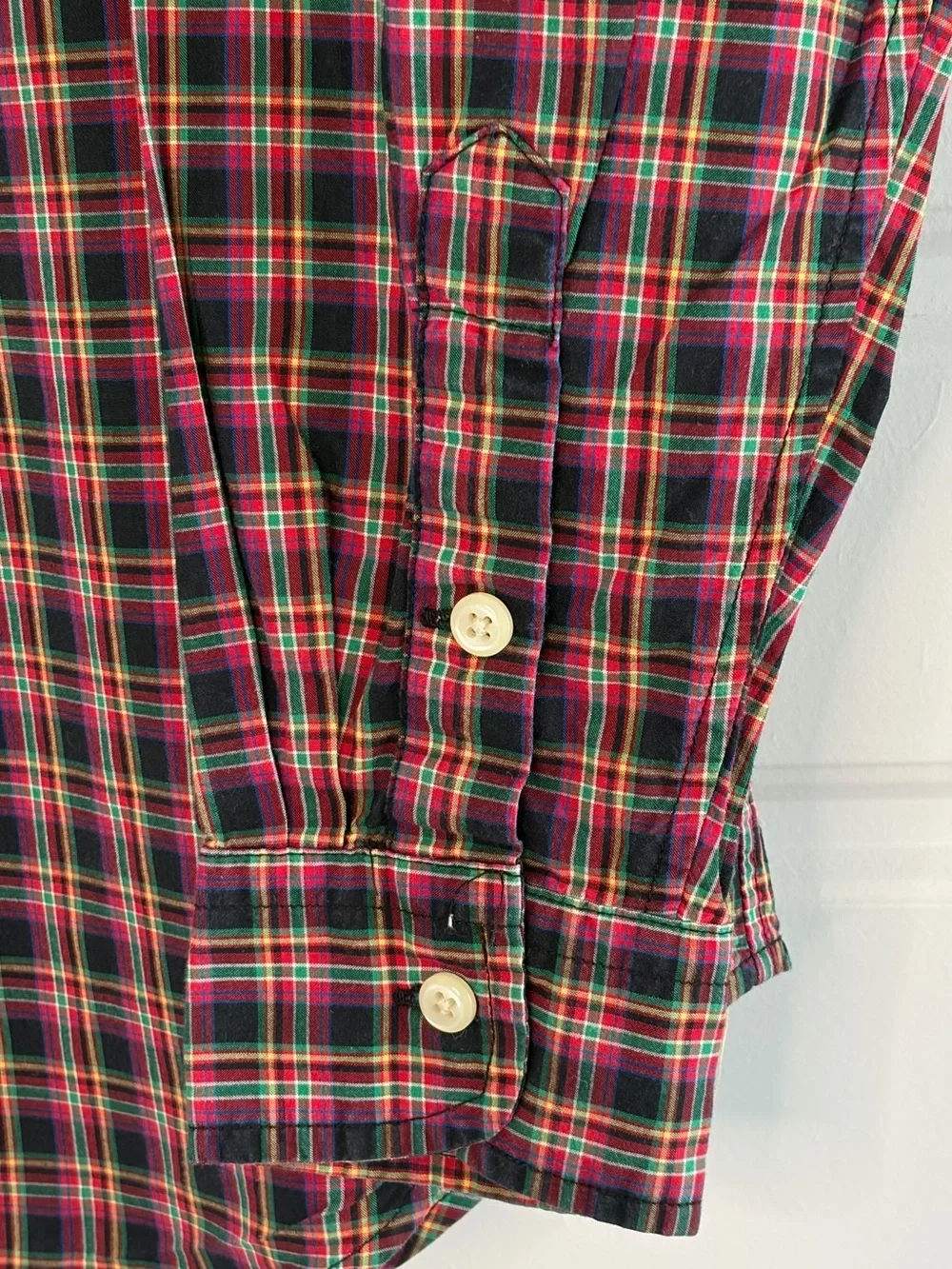 Ralph Lauren Boys L 14-16 Plaid Cotton Poplin Button Down Shirt Preppy Academia